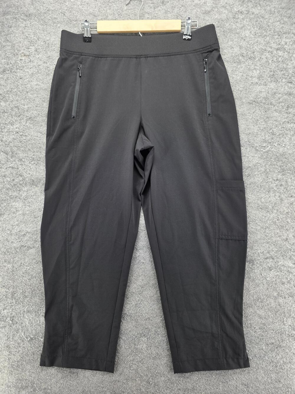 Chico's Pants Womens 1 Black Zenergy Neema Grace Crop Straight 24 Inseam